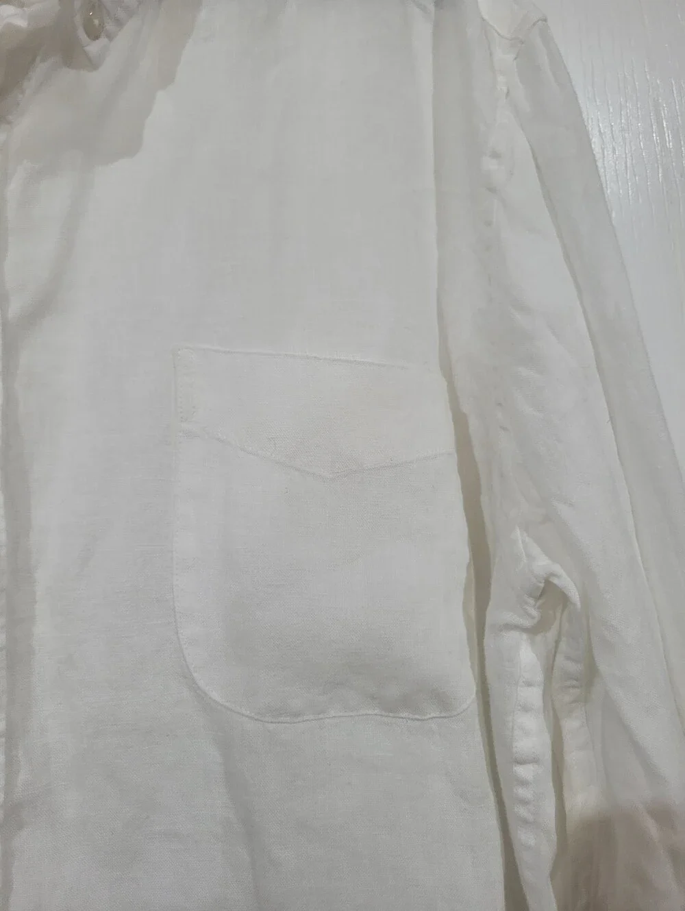 J. Crew Men’s White Long Sleeve Slim Fit  Button-Down Irish Linen Shirt Size XXL